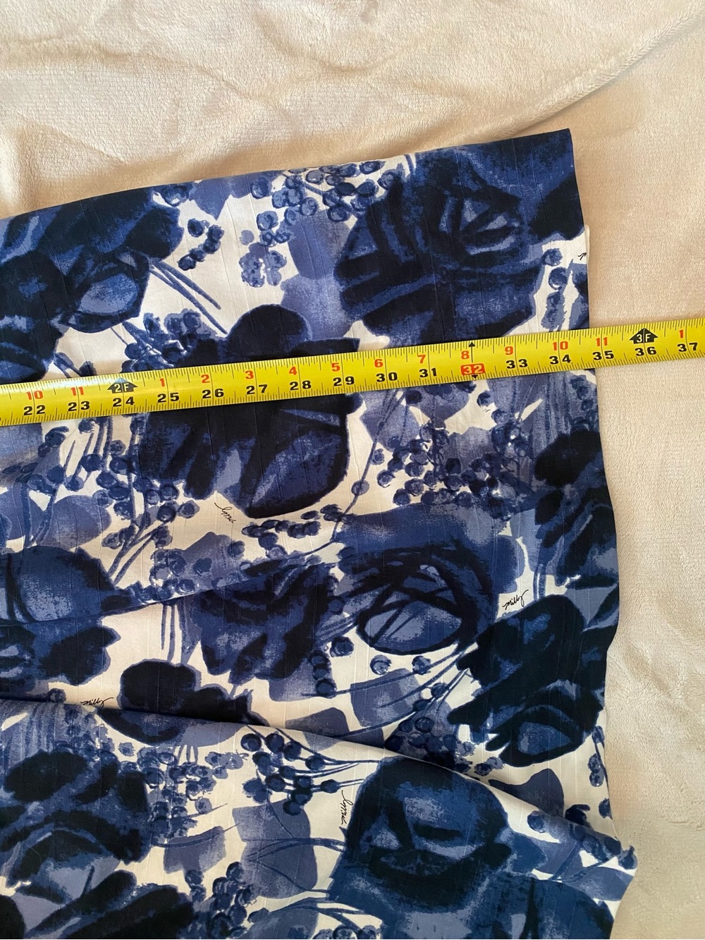 Milly Blue and White Floral Midi Dress - Picture 12 of 12